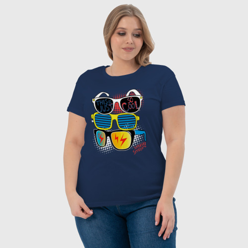 Женская футболка хлопок с принтом Поп арт очки, фото #4