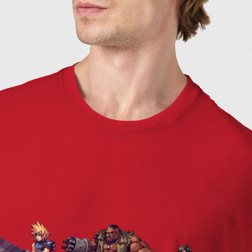 Мужская футболка хлопок Final Fantasy 7 Pixelart, цвет красный - фото 6