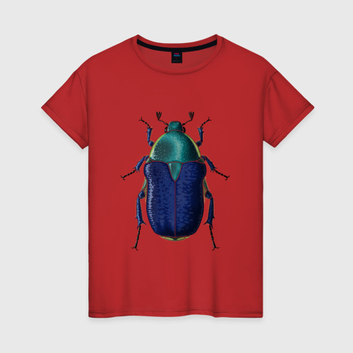 Женская футболка хлопок Euphoria fulgida - тип 1, цвет красный