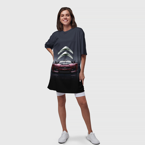Платье-футболка 3D Citroen - racing team - motorsport, цвет 3D печать - фото 5