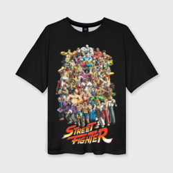 Женская футболка oversize 3D Street Fighter All the Warriors