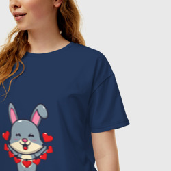 Женская футболка хлопок Oversize Love Rabbit - фото 2