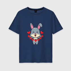 Женская футболка хлопок Oversize Love Rabbit