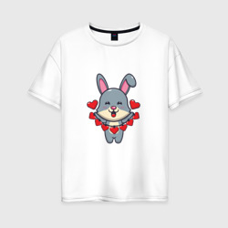 Женская футболка хлопок Oversize Love Rabbit