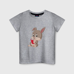 Детская футболка хлопок Читающий кролик