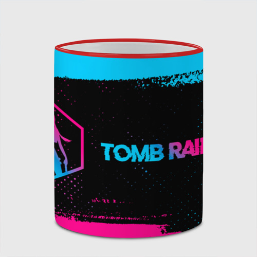 Кружка с полной запечаткой Tomb Raider - neon gradient: надпись и символ, цвет Кант красный - фото 4