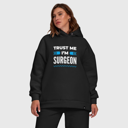Женский костюм хлопок Oversize с принтом Trust me I'm surgeon, фото #5