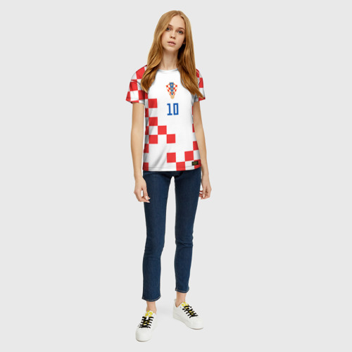 Женская футболка 3D Модрич Сборная Хорватии форма к чемпионату мира 2022, цвет 3D печать - фото 5