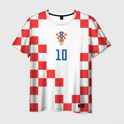 Мужская футболка с принтом Модрич Сборная Хорватии форма к чемпионату мира 2022, вид спереди №1