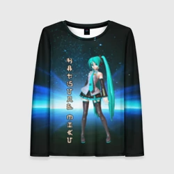 Женский лонгслив 3D Хацунэ Мику - вокалоид