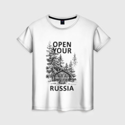Женская футболка 3D Открой свою Россию