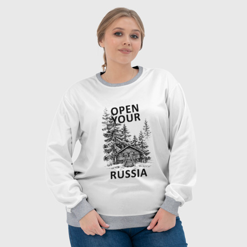 Женский свитшот 3D с принтом Открой свою Россию, фото #4