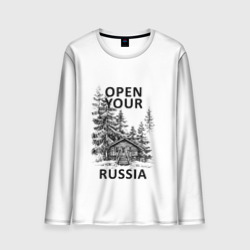 Мужской лонгслив 3D Открой свою Россию