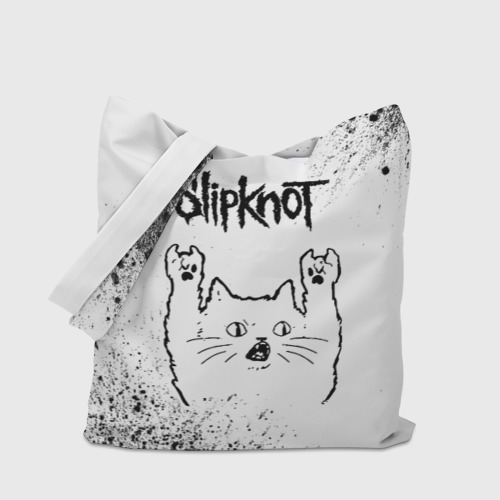 Шоппер 3D Slipknot рок кот на светлом фоне - фото 4