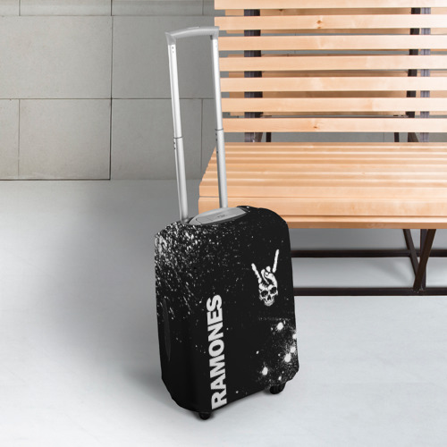 Чехол для чемодана 3D Ramones и рок символ на темном фоне, цвет 3D печать - фото 3