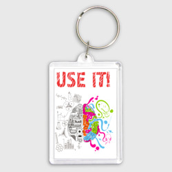 Брелок прямоугольный 35*50 Используй мозг, думай головой!