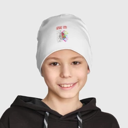 Детская шапка демисезонная Используй мозг, думай головой! - фото 2
