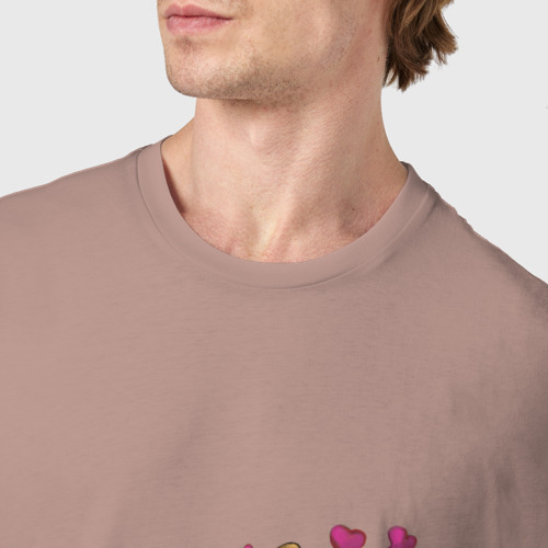 Мужская футболка хлопок Любовь к мухоморам, цвет пыльно-розовый - фото 6