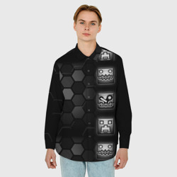 Мужская рубашка oversize 3D Geometry Dash game - фото 2