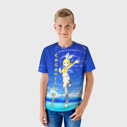 Детская футболка 3D Кагамине Рин - вокалоид, цвет 3D печать - фото 3