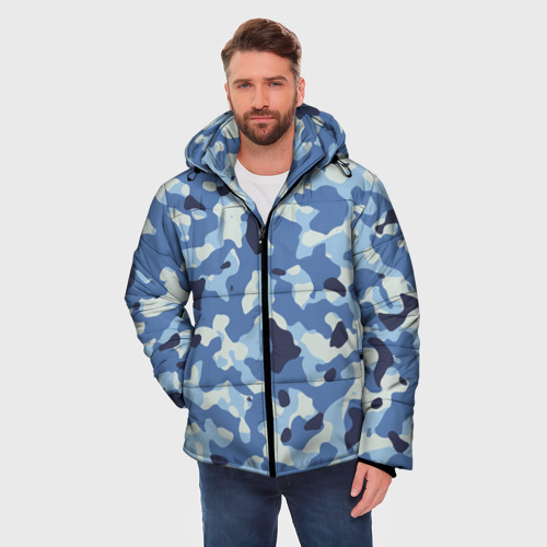 Мужская зимняя куртка 3D Камуфляж ВМФ цифра крупный, цвет светло-серый - фото 3