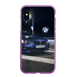 Чехол для iPhone XS Max матовый BMW на ночной трассе