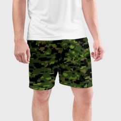 Мужские шорты спортивные Камуфляж лесной пиксель - фото 2