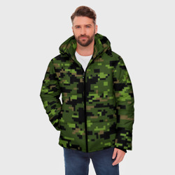 Мужская зимняя куртка 3D Камуфляж лесной пиксель - фото 2