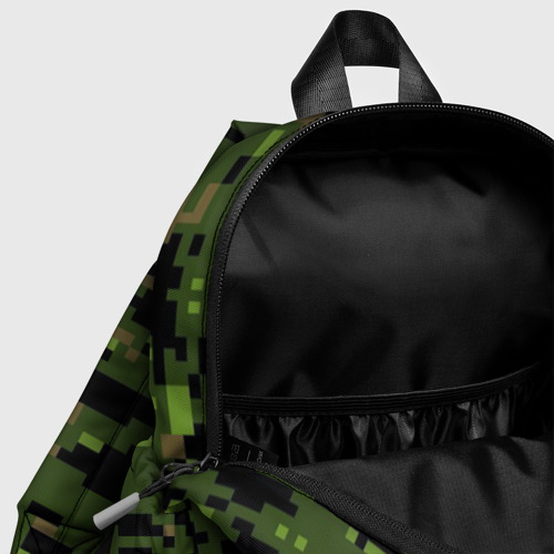 Детский рюкзак 3D с принтом Камуфляж лесной пиксель, фото #4