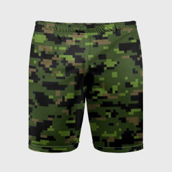Мужские шорты спортивные Камуфляж лесной пиксель
