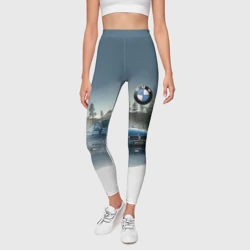 Леггинсы 3D Крутая бэха мчится по лесной дороге - фото 2