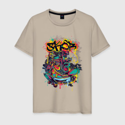 Граффити сникерсы и скейт – Мужская футболка хлопок с принтом купить со скидкой в -20%