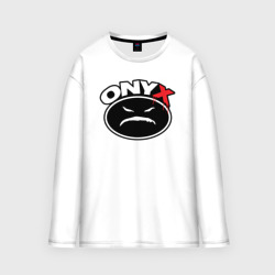 Женский лонгслив oversize хлопок Onyx - black logo