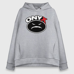 Женское худи Oversize хлопок Onyx - black logo
