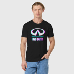 Мужская футболка хлопок Значок Infiniti в стиле glitch - фото 2