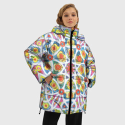 Женская зимняя куртка Oversize Кружевной узор мандала - фото 2