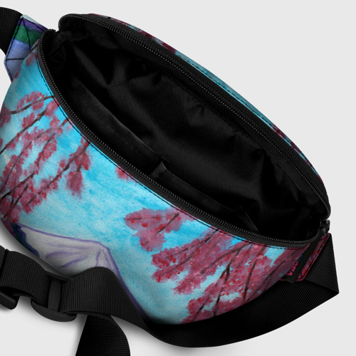 Поясная сумка 3D с принтом Цветение сакуры Фудзияма, фото #6