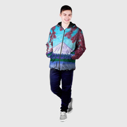 Мужская куртка 3D Цветение сакуры Фудзияма - фото 2