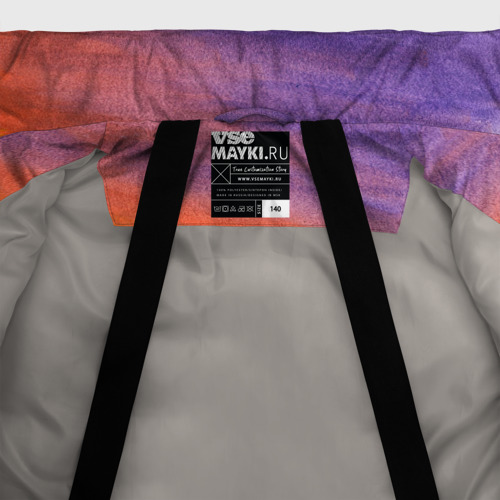 Зимняя куртка для мальчиков 3D Закат на реке, цвет светло-серый - фото 7