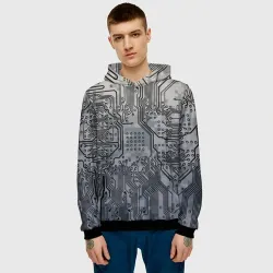 Мужская толстовка 3D Electronic pixel camouflage - фото 2