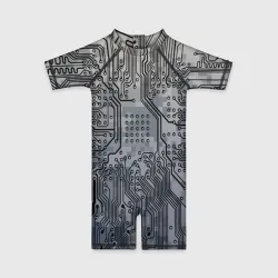 Детский купальный костюм 3D Electronic pixel camouflage