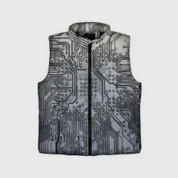 Детский жилет утепленный 3D Electronic pixel camouflage