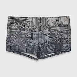 Мужские купальные плавки 3D Electronic pixel camouflage