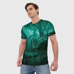 Мужская футболка 3D Причал у болота - фото 2