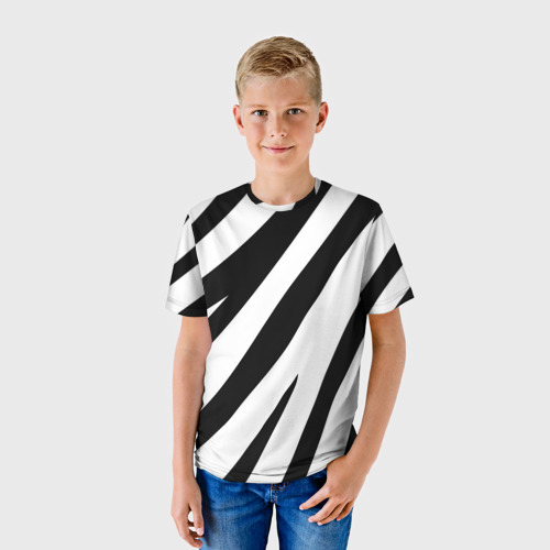 Детская футболка 3D Камуфляж зебры, цвет 3D печать - фото 3
