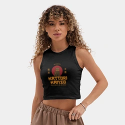 Женская укороченная майка-топ хлопок Hattori hanzo убить билла - фото 2