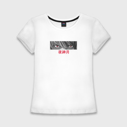 Женская футболка хлопок Slim Тетрадь смерти аниме лайт ягами