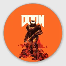 Круглый коврик для мышки Doom - Doomguy