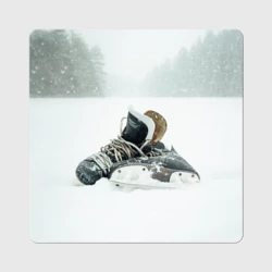 Магнит виниловый Квадрат Хоккейные коньки