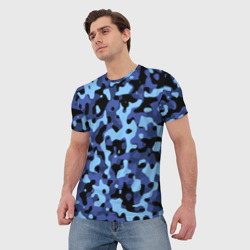Мужская футболка 3D Камуфляж Sky Blue - фото 2
